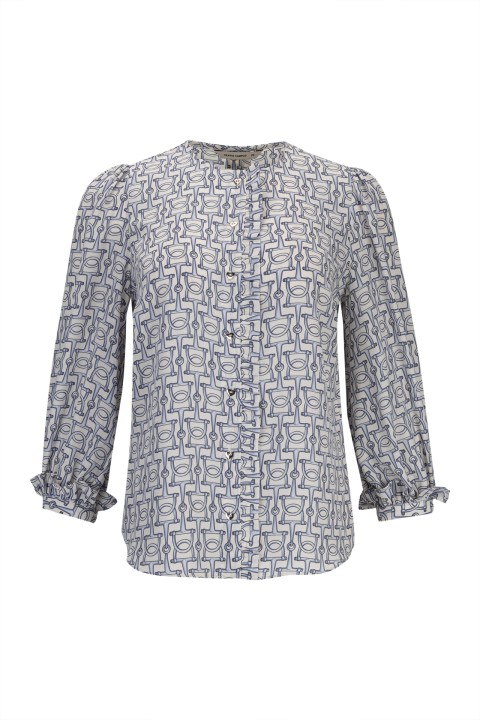 Pattern gathered blouse