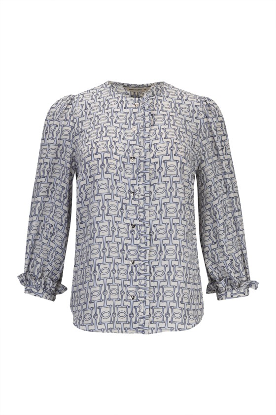 Pattern gathered blouse