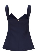 Corsetry-inspired top with removable straps