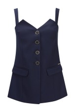Corsetry-inspired top with removable straps