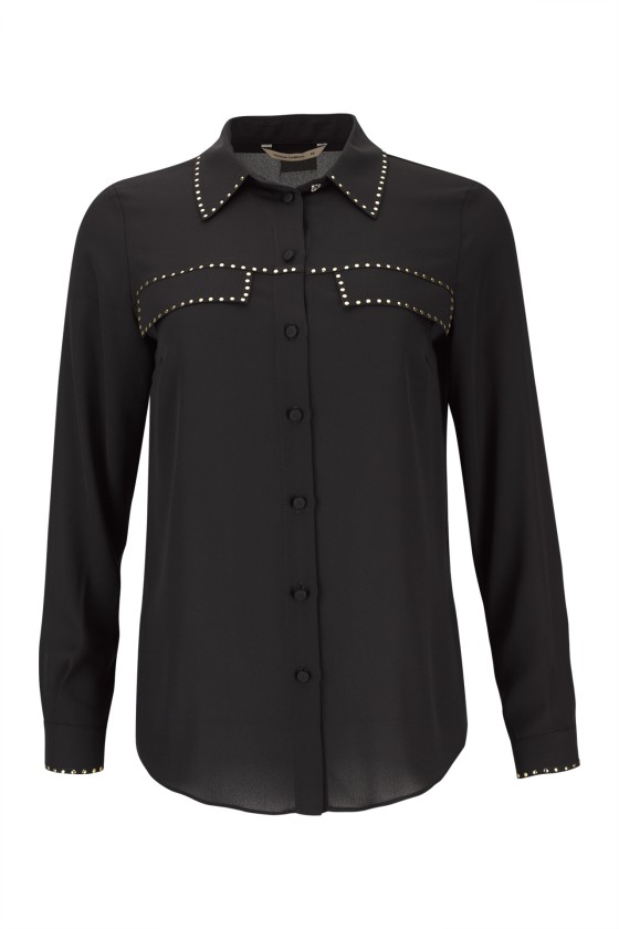 Shirt with gold studs