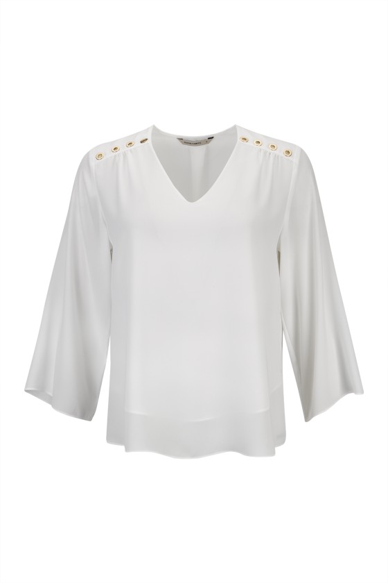 Eyelet-detail shirt