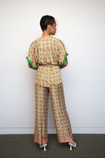 Pantalones palazzo con estampado tnico