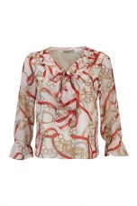 Allover print bow blouse