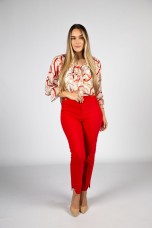 Allover print bow blouse