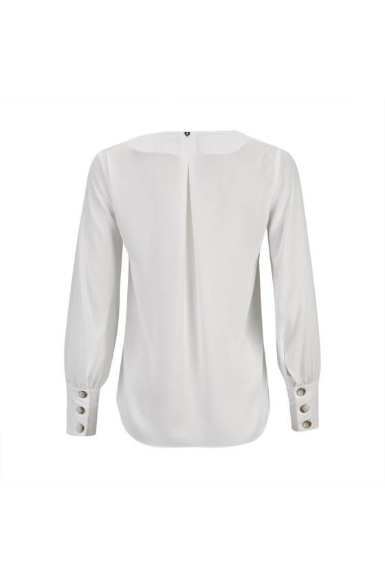 V-neck blouse with long sleeves