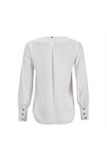 Blusa de mangas compridas e decote em v