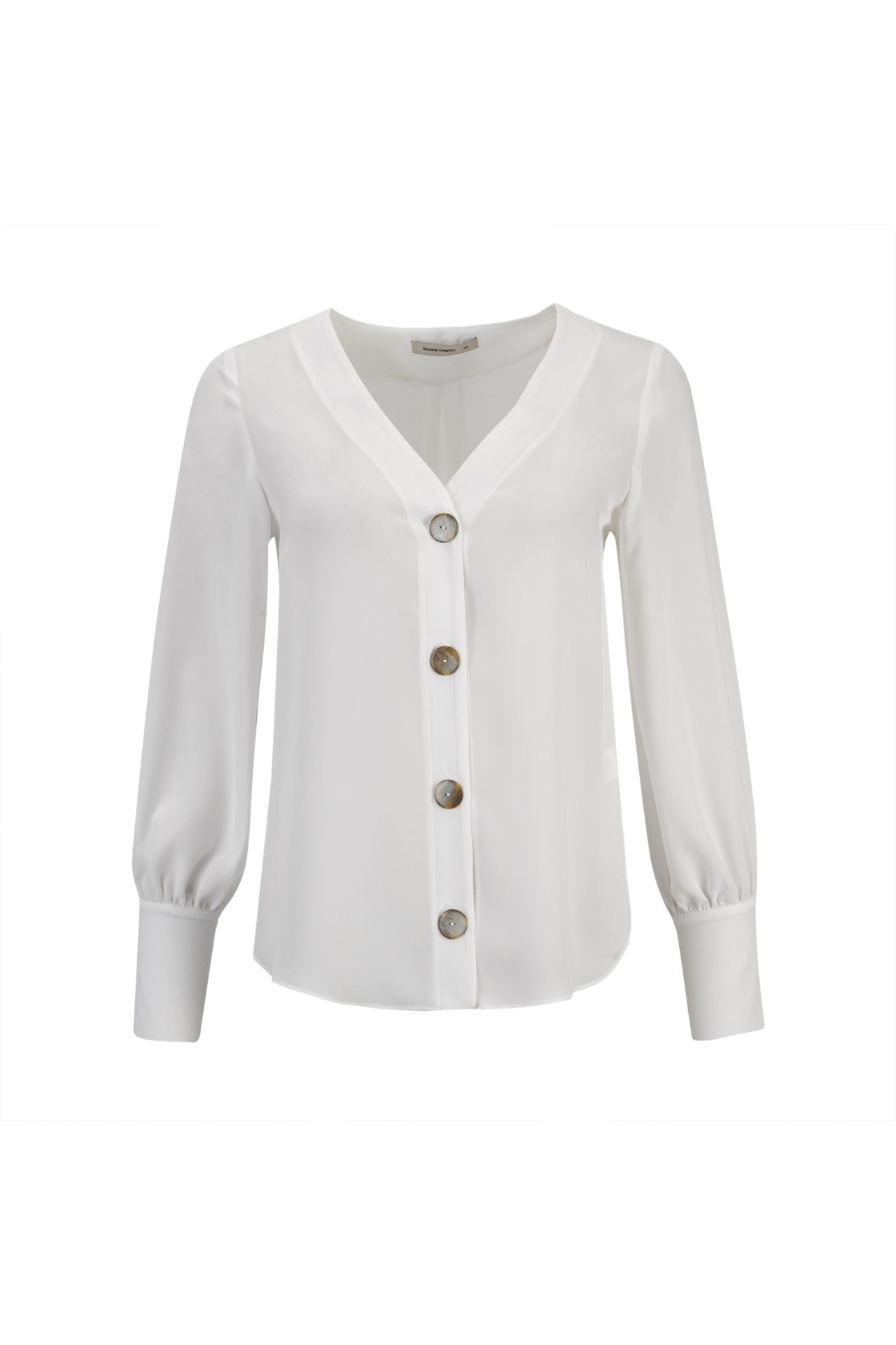 V-neck blouse with long sleeves