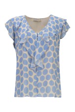 Short-sleeved blouse with ruffles