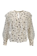 Tnica polka dot com folhos
