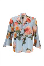V-neck blouse with gathers