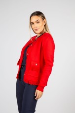Knitted jacket with fringes