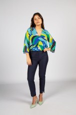 Tnica ilhs estampada