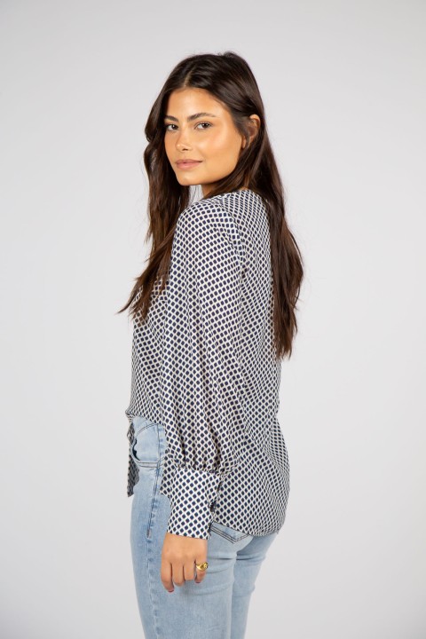 V-neck blouse with long sleeves V-neck blouse with long sleeves