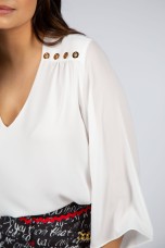 Eyelet-detail shirt