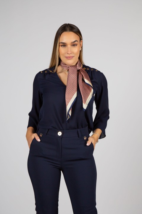 Eyelet-detail shirt