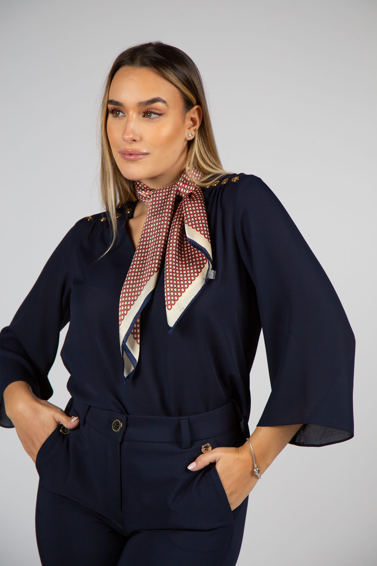 Eyelet-detail shirt
