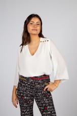 Eyelet-detail shirt