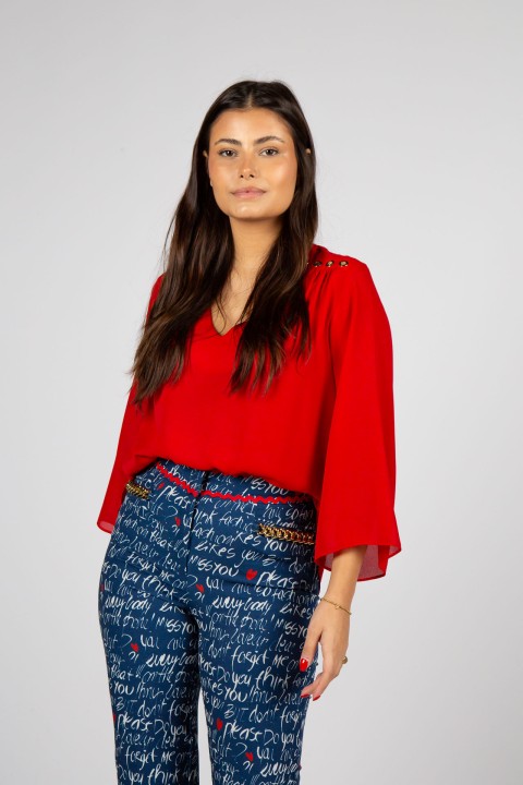 Eyelet-detail shirt