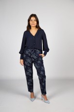 V-neck blouse with long sleeves