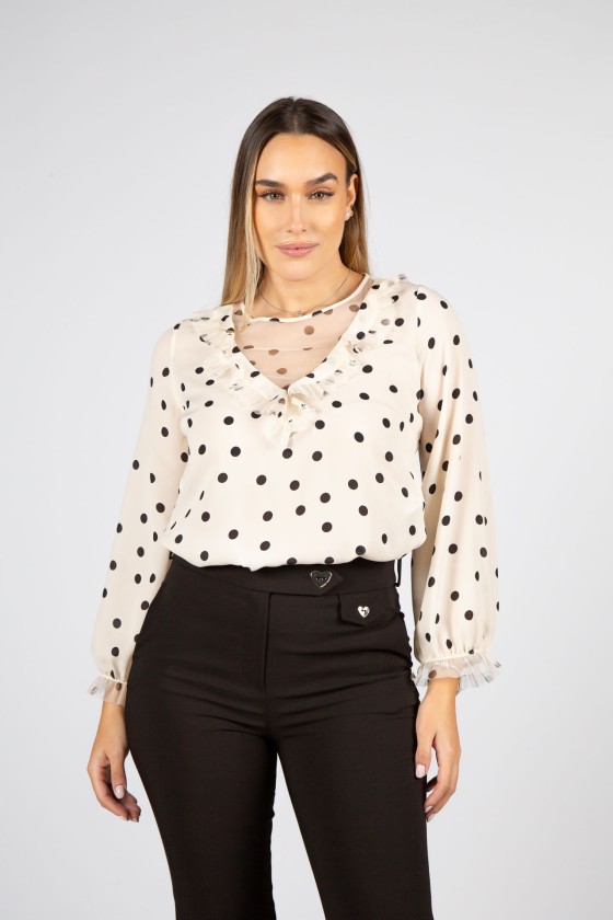 Tnica de lunares con transparencia 