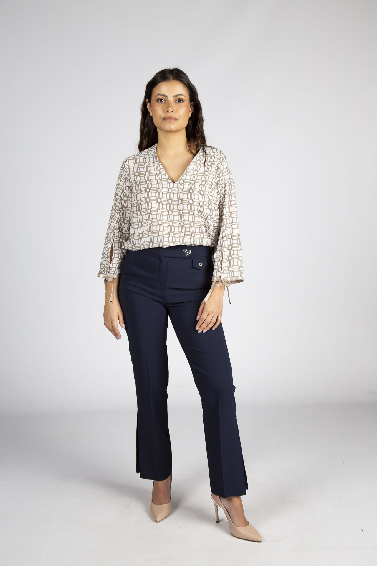 Túnica con lazo estampada