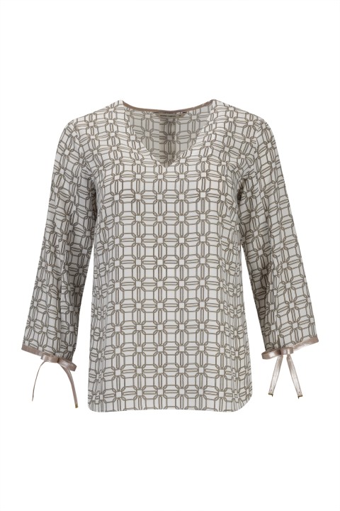 Tnica con lazo estampada 