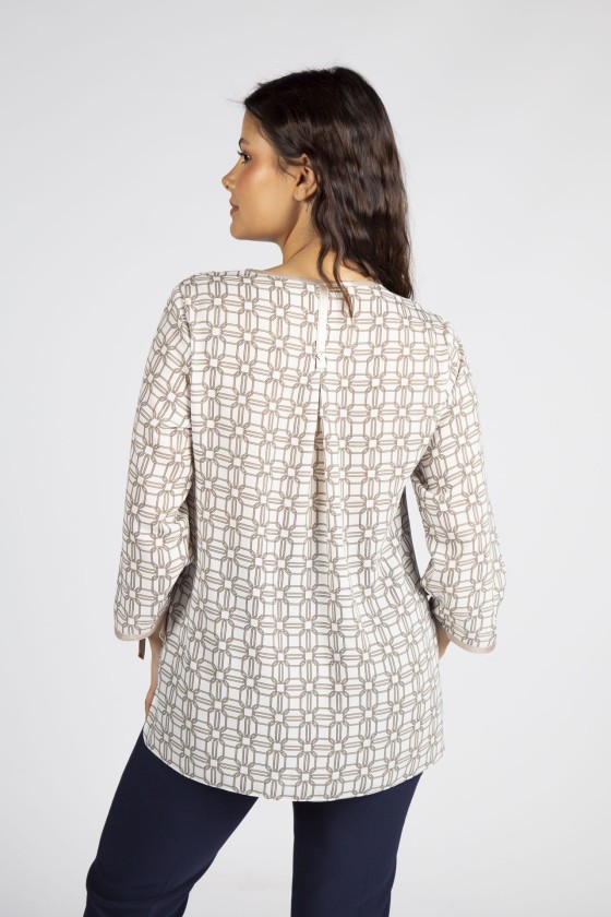 Tnica con lazo estampada 