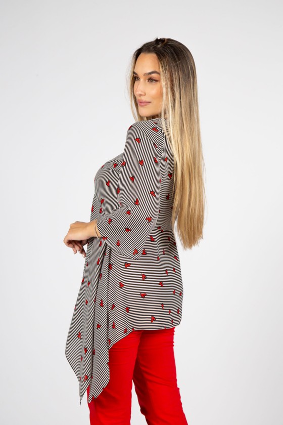 Tnica asimtrica corazones