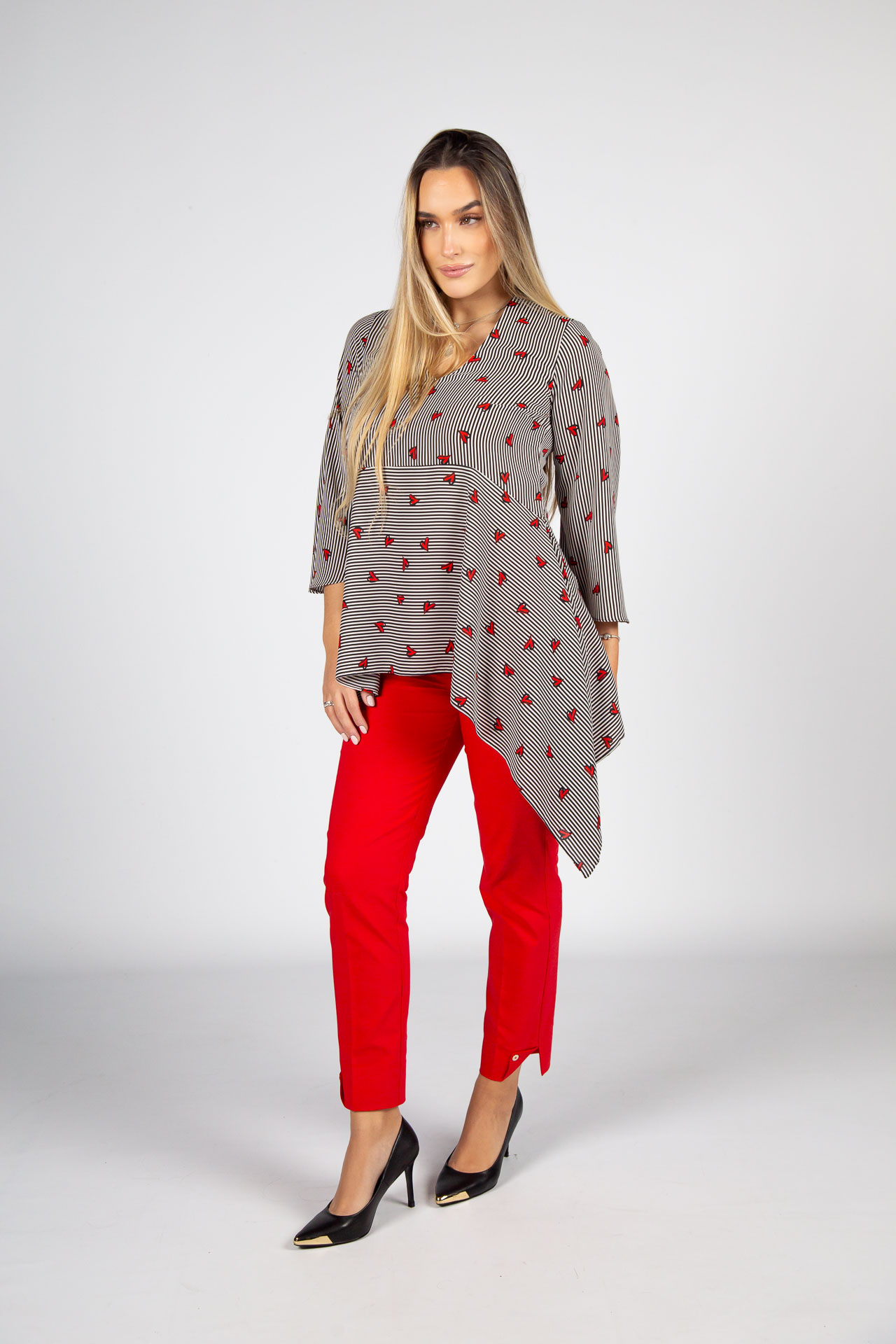 Túnica asimétrica corazones