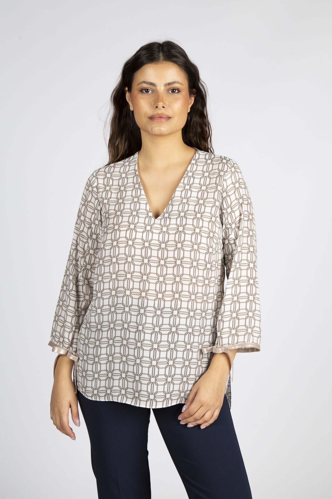 Túnica con lazo estampada