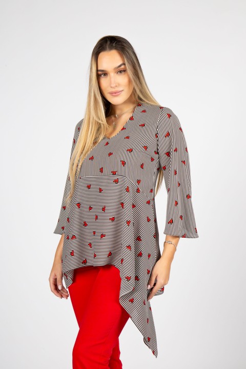 Tnica asimtrica corazones