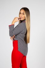 Allover print blouse with lined buttons 