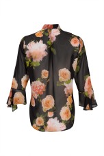 V-neck blouse with gathers