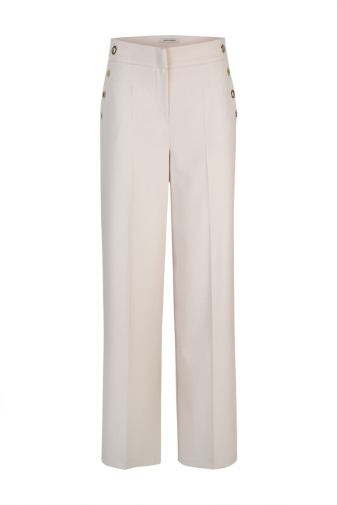 Wide leg pants with eyelets