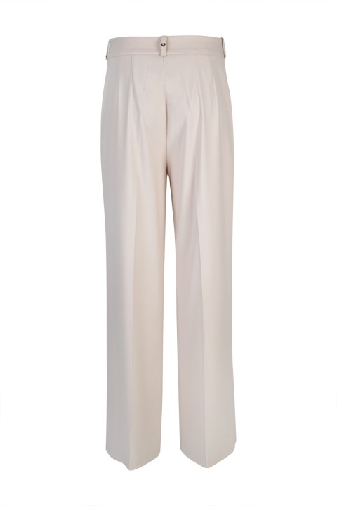 Wide leg pants with eyelets