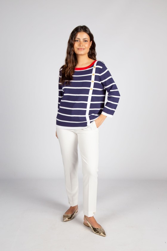 Striped knitted jumper