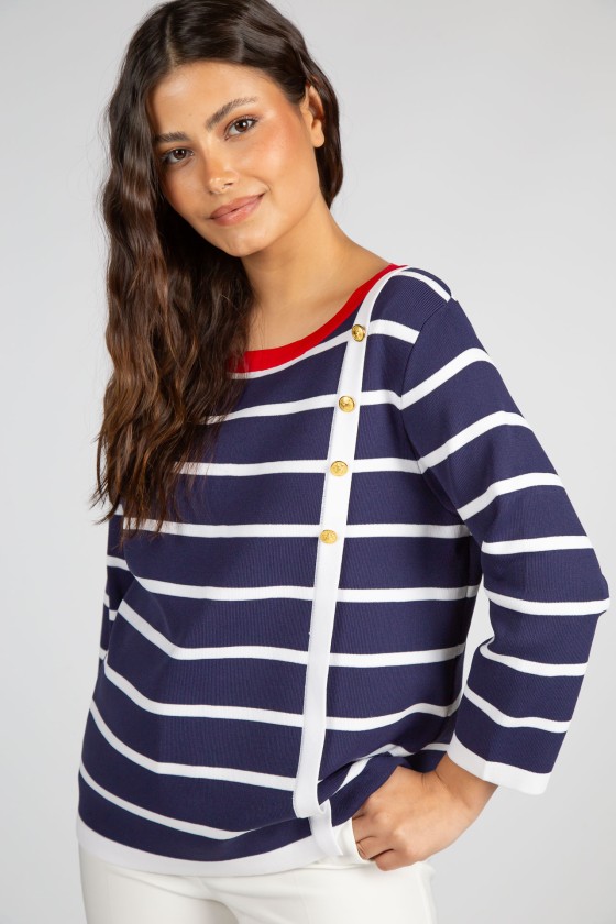 Striped knitted jumper