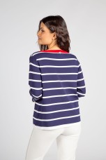 Camisola de malha s riscas