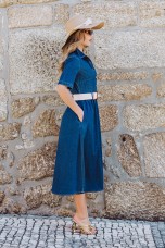 Vestido de ganga comprido