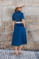Vestido de ganga comprido