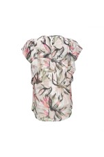 Gathered blouse with lined buttons