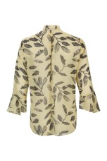 V-neck blouse with gathers