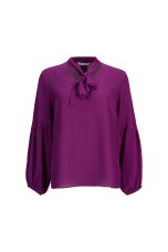 Polka dot bow blouse