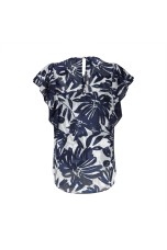 Gathered blouse with lined buttons