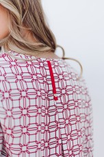 Allover print bow detail blouse