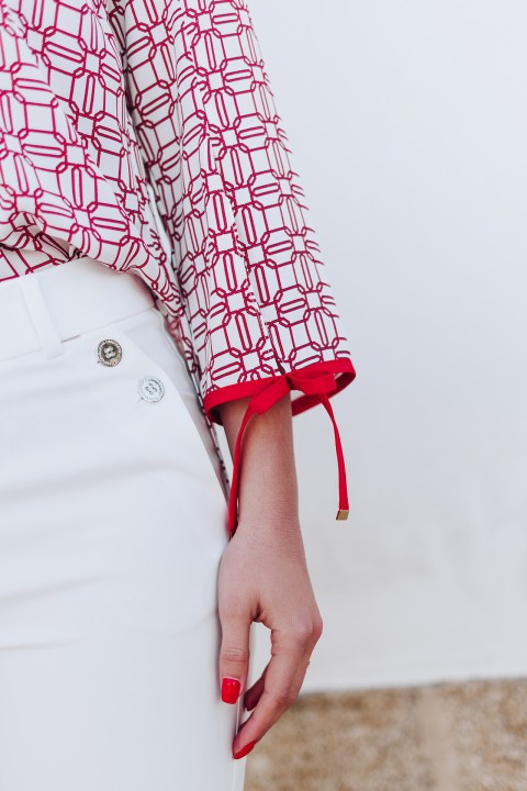 Tnica con lazo estampada 