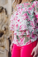 Blouse with overlapping layers