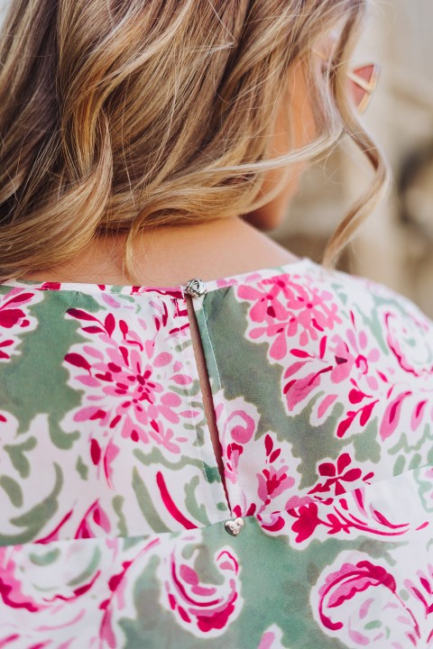 Blouse with overlapping layers