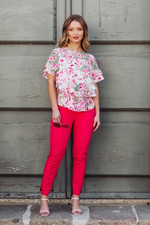 Blouse with overlapping layers